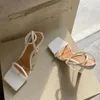 2021 Summer Elegant Women Purple High Heels Chain Sandals Designer Open Toe Green Yellow Stiletto Heels Sandals Nightclub Shoes