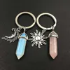 2st Sun and Moon Crystal Keychain, Vänskap Keychain för 2, BFF Keychain, Bästa Vänner Keychain, Par Keychain G1019