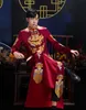 Hanfu Red Men Cheongsam Top Male Groom Wedding Qipao Married Embroidery Chinese Style Ethnic Clothing Robe Jacket Tang Suit