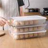 Plastic Egg Storage Box Kitchen Tools Refrigerator Outdoor Picnic 18 Grid Food Container Multifunctional Crisper 210922