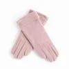 Cinq doigts gants mode femmes automne hiver chaud cachemire écran tactile femme mince laine tricot mignon arc broderie doigt conduite gant