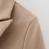 Aelegantmis Büro Dame Kurzarm Blazer Frauen Hochwertige Taschen S Jacke weibliche losen Khaki -Mantel Korean Chic 210607