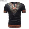 Fashion African Dashiki Print Men T Shirt Brand Casual Slim O-neck Short Sleeve T-shirt Men Hip Hop Tops Tees Mens Clothing 210319