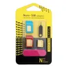 5 i 1 Nano Micro Sim Metal Adaptrar Standard Adapter Eject Pin för iPhone 6S plus 7 8 Alla mobiltelefoner