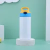 12oz Sublimation Straight Sippy Cup Children Water Bottle Flipped Lid Blank white Portable Stainless Steel vacuum insulated by sea GWB11213