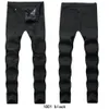 Helsvarta Skinny Jeans CLEARANCE REA Herr Destroyed Straight Slim Fit Biker Byxor Ripped Denim Washed Hiphop INS byxor