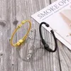 Haoyi Gold Bracelet Nordic Men's Open Stainless Steel Simple Bracelets Jewelry Bangles Q0717