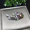 Andere natuurlijke multicolor toermaline elegante zoete clusters broche hanger edelsteen S925 zilveren vrouwen meisje geschenk sieraden