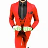 Bonito Um Botão Groomsmen Peak Lapel Noivo TuxeDos Homens Suits Casamento / Prom / Jantar Melhor Homem Blazer (Jacket + Calças + Tie + Vest) W812