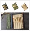 7PCS/SET Portable Cutlery Set With Bag Outdoor Travel Bamboo Flatware Set Knife Chopsticks Fork Spoon Dinnerware Sets Kitchen Tableware Sets