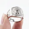 Cluster Rings Free Mason Silver Color 316L Stainless Steel Men's Ring