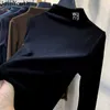Janyouth نصف الياقة المدورة المرأة قميص 2020 الكورية قمم الأزياء بلايز التطريز إلكتروني طويل الأكمام تيز روباس الملابس الإناث x0628