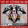 Korpus motocykli dla Yamaha YZF-R1 YZF-1000 YZF R 1 1000 CC 2004-2006 Nadwozie 89NO.0 YZF R1 1000CC YZFR1 04 05 06 YZF1000 2004 2005 2006 OEM Wishing Kit Metallic Red