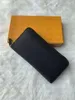 Wholesale 6 Colors Fashion Single Zipper ORGANIZER Designer Men Louise Womens Viuton Leather Wallet Lady Ladies Long Purse with Orange Box Card 60017 box