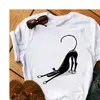 Rolig T-shirts Kvinnor Vit Svart Greyhound Animal Printed T-shirt Femme Dog Lovers Kvinnliga Tumblr Toppar