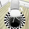 Коврики для спальни Черно-белая сетка с 3D-иллюзией Vortex Бездонные ковры для гостиной Коврики для украшения дома 210727