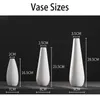 Vit Porslin Vase för blommor Nordic Home El Vardagsrum Inredning Matt Keramisk Planter Pot Shelf Matbord Ornament 211130