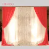 10x10ft gelo slik tecido brilhante lantejoulas casamento festa de casamento cortina de festa de festa de cortina com cortinas vermelhas destacáveis