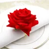 Handgjorda Faux Rose Servett Ringar Flower Serviette Holder Guld Ring Alla hjärtans dag Julbordsutrustning Dinning Table Party Decoration Festlig Accessries GW1KAXX