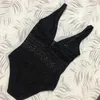 Kadın Mayo Artı Boyutu Seksi Siyah Hollow Mayo Katı Bodysuit Kadın Mayo Beachwear Monokini Z1 # 210712