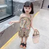 Colete de roupas de meninas da criança + short para estilo casual set verão crianças tracksuit 210527