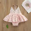 Rompers CitgeeSummer Toddler Baby Girls Romper Full Floral Strap Backless Jumpsuit Tutu Skirt Cute Clothes6097542