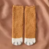Зимой, Коралл Кашемир утолщенные ворсовые кольцевые носки, женские носки кота, носки термальных труб имеют высокую эластичность 181 T2