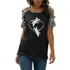 Kvinnors T-shirt Dragonfly Tryckt T-shirt Kvinna Kortärmad Rund Neck Casual Loose Women Tops