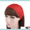 Aessories Tools Productsfashion Bandeau solide pour les femmes Pur coton Trois-en-un Bandanas élastiques Élastiques Large Turban Coiffe Cheveux