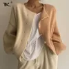 Mulheres de malha cardigan camiseta patchwork batwing manga camisolas Única mola de outono solto feminino moda casual 210922