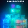 LED Ice Cube Night Lights Multi Color Changing Slow Flash Novelty Liquid Sensor Water Submersible for Party Wedding Bars Drinks Decoration