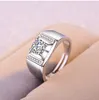 925 지르콘 오프닝 결혼 반지 골드 도금 남자 약혼 반지 다이아몬드 조정 가능한 반지 도매