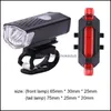 Światła Aessories Sport Outdoors LED Rower Usb Akumulator MTB Rower górski Taillight Lampa tylna Front Back Reflektor Wyposażenie rowerowe