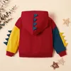 Lente en herfst schattige dino print capuchon trui voor peuter jongen kinderen sweatshirt kleding 2105288689514