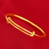 Women's Printing push-pull 24k gold plate Bangle Wedding Bracelets NJGB263 fashion gift yellow gold plated bracelet