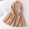 OFCS Girls Sweter Sukienka Jesień Zima Dzieci Z Długim Rękawem Princess Dress Sweet Tutu Party Sukienki Boże Narodzenie Baby Girl Clota G1129