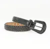 Ceinture femme blanc noir diamants ceinture cuir véritable boucle aiguille luxe hommes ceintures sangles