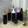 Matt Black Travel Soap Bottle Plastskum Flaskor Mini Foaming Pump Dispenser för rengöring Kosmetik Förpackning 60ml