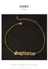 Women Stainless Steel Anklets Chains 12 Constellations Letter Pendant Leg Bracelet Birthday Gift Gold Silver Colors Zodiac Sign Foot Chain Anklet Jewelry