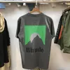 RHUDES T-SHIRT HOMENS MENINAS CASTURAS CASSO DE CAMPAIRA CASSO DE CAMPASTE Top Tees Japão Rhude T-shirts Lulusup verde cinza