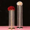 Bröllop Pariser Wheel Party Decoration Crystal Acrylic Beads T Stage Road Lead Weddings Main Table Centerpiece Flower Stand Home