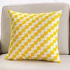 Moderne broderie taie d'oreiller carré dernière couleur jaune vif taie d'oreiller 45 * 45 cm coton jeter housse de coussin décor à la maison Y200104