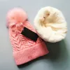 Womens Designer Winter Velvet Beanie Hat With Pompoms Women Soft Stretch Cable Knitted Pom Poms Cashmere Hats Female Warm Skull Ca258u