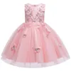 Robes de filles de fleur de fête d'anniversaire élégante robes d'enfants pour filles vêtements formels enfants princesse robe de mariée costume 210303