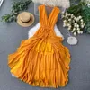 Femmes Sexy robe de bal robe d'été col en V dos nu volants plage Vertidos Mujer dames Kleid Boho longue robe 210525