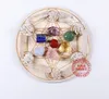 7st / set Natural Crystal Mixed Seven Chakra Healing Stone + Sevens Star Array Wood Plate Grus Chips Chakras Heminredning Present