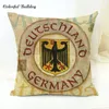 Brasilien Franska Tyska Irland Italienska London Puerto och Spanien vapensköld Handgjorda Vintage Shabby Chic Wood Cushion Cover Fundas