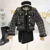 Temperamento di alta qualità Giacca corta da donna in tweed stile donna Giacca elegante autunno donna Top donna moda femminile