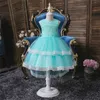 Summer Flower Lace Girls Wedding Pageant Party Dresses Princess Formal Prom Gowns Size 3-14 Years New Kid Girl Clothes 210303