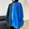 Contrast Color Bluza Sprężyna Jesień BF Amerykańska Top Oversize Luźny Tie-Dye Hit Okrągły Neck Terry Bluzy 210526